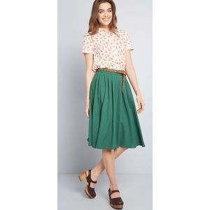 NWOT ModCloth Breathtaking Tigerlillies Midi Skirt